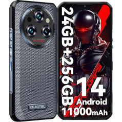 OUKITEL WP35S Āra viedtālrunis Android 14-11000 mAh Āra mobilais tālrunis bez līguma, 24GB RAM + 256GB ROM Būvlaukuma mobilais tālrunis, 6,6 collas, 48MP + 16MP + 8MP nakts redzamības kamera,