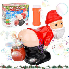 Vibbang Santa Bubble Machine, Automatic Fart Bubble Blower, Funny Christmas Bubble Machine with Music, Electric Santa Bubble Machine, Santa Toy Gifts for Children