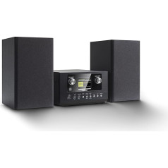Karcher MC 6490DI Kompaktanlage (ar CD atskaņotāju, Stereoanlage mit Internetradio und Bluetooth, UKW und DAB+ Radio mit Senderspeicher, USB mit Ladefunktion/MP3-Wiedergabe, Wecker mit Dual-Alarm) schwarz