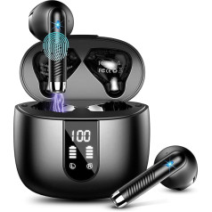 Bluetooth austiņas, In-Ear austiņas, bezvadu Bluetooth 5.3 bezvadu austiņas ar 4 mikrofoniem, 2023 ENC trokšņu slāpēšanas bezvadu austiņas, 48H dziļi basi, IP7 ūdensizturīgas austiņas, LED displejs, USB-C