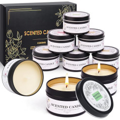 Scented Candles Gift Set, 9 Pieces Scented Candles Set, Christmas Small Gifts for Women Men, Soy Wax Aromatherapy Candles Fragrance Set Scented Candles in Glass Christmas Gifts