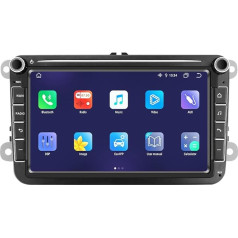 Android 12 Auto radio 8 collu QLED ekrāns 8 kodolu VW Golf 5/6 T5 Touran Polo Sharan Passat Tiguan Seat ar Wireless Carplay/Android Car WiFi Bluetooth 5.0 RDS SWC DSP Europe Map (6GB+64GB)