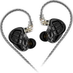 KZ ZAR HiFi In-Ear monitori 1DD 7BA Hybrid Driver In-Ear austiņas IEM ar sudrabotu noņemamu 2PIN kabeli mūziķiem, dziedātājiem, audiofilam (bez mikrofona)