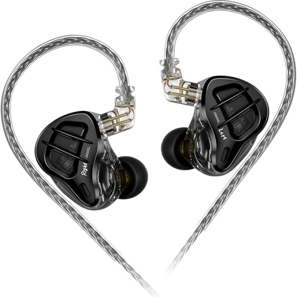 KZ ZAR HiFi In-Ear monitori 1DD 7BA Hybrid Driver In-Ear austiņas IEM ar sudrabotu noņemamu 2PIN kabeli mūziķiem, dziedātājiem, audiofilam (bez mikrofona)