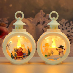 Christmas Lantern, Pack of 2 Christmas Decoration Illuminated Lantern Christmas, Vintage Christmas Decoration Lantern, Christmas Decoration Lantern, Flameless Christmas Candles, for Christmas