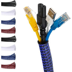 MarketConnect® pašaizverams kabeļu apvalks, diametrs 25 mm, garums 8 m, lieliski piemērots kabeļu vadībai un aizsardzībai, ideāli piemērots rakstāmgalda un televizora vajadzībām, melns/melns