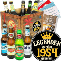 Legenden 1954 / Bierbox mit Bieren der Welt/Geschenke 70.Geburtstag Männer