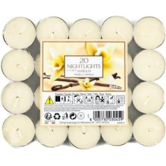 Marco Paul 20 x Fresh Scented Tea Lights - Vanilla, Cotton, Berries, Candles, Scented Tea Lights, 7 Hour Burn Time, Tea Light, Scented Candles, Long Burn Time, Gift, Home Decoration, Lighting