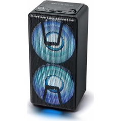 Muse DJ Party Box, pārnēsājams Bluetooth skaļrunis ar CD atskaņotāju, stereo pārraidi, krāsu maiņas gaismām un iebūvētu akumulatoru, 150 W, melns (M-1820 DJ)