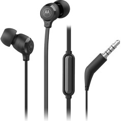 Motorola Sound Earbuds 3-S | In-Ear austiņas ar mikrofonu | Anti-Tangle Cable, dziļi basi un ergonomisks dizains ar ērtu piegulēšanu | 3,5 mm | Black