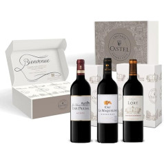 Geschenkset - Rotwein - Bordeaux Probierpaket : Les Hauts de Tour Prignac - Cru la Maqueline - Château du Lort - 3x75cl