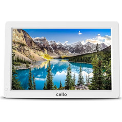 Cello C1220DVB 12 collu digitālais un analogais uzlādējamais televizors ar strāvas vadu un 12 V uzlādes kabeli HDMI, USB, VGA, Micro SD slots - balts