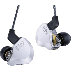 keephifi CCZ DC02 In-Ear Monitor IEMS austiņas spēlēšanai, dubultās magnētiskās shēmas DD IEM Inear Monitor DJ austiņas, cinkotas austiņas ar spīdīgu metāla kabeli un PU + PET kompozītmateriāla membrānu