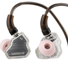 LINSOUL 7Hz x Crinacle Zero:2 In-Ear Monitor, atjaunināts 10 mm IEM ar dinamisko draiveri, vadu austiņas, spēļu austiņas, OFC IEM kabelis ar mikrofonu mūziķiem (ar mikrofonu, sudraba krāsā)