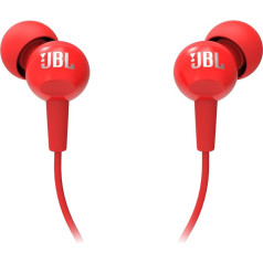 JBL C100SI In-Ear Kopfhörer mit 1-Tasten-Fernbedienung und Mikrofon Kompatibel mit Apple iOS und Android Geräten - Rot