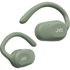 JVC Nearphones HA-NP40T-G, True Wireless austiņas, atvērtā tipa austiņas, verstellbar Ohrbügel, 16 mm Treiber, 26 Std. Laufzeit, IPX4, BT 5.4, App - (Grün)