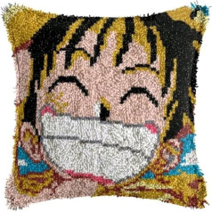 ROCKY&CHAO ROCKY&CHAO aizdares paklājs DIY aizdares komplektiem ar spilvenu aizdares komplekts 43 x 43 cm spilvena pārvalka komplekts pieaugušajiem un bērniem aizdares āķa komplekts mājas piederumiem (Ruffy)