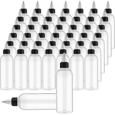 Tanlade Boston Plastic Squeeze Bottles Empty Hair Oil Bottles with Twist Cap for Essential Oils, Hair Applicator, Liquids, Spice Dispenser, 57ml, Pack of 150