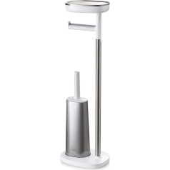 Joseph Joseph Bathroom EasyStore Plus tualetes papīra turētājs ar Flex tērauda tualetes birsti