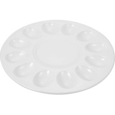HEMOTON Pārnēsājams olu paplātes olu paplātes trauks olu servēšanai olu paplātes olu paliktnis Melamīna olu plāksnes olu turētājs Virtuves trauki gaļas bumbiņām, garneļu pastai (balta)