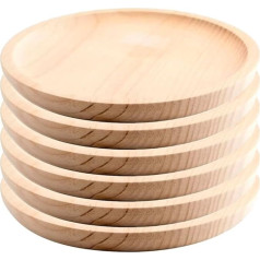 MGE - Apaļa koka plate - Koka plate - Picas dēlītis - Apaļš koka dēlītis - Gaļas plate - Picas dēlītis - Picas plate no koka - Picas plate - Kapāšanas dēlis - Priede - 6 gabali - Diametrs 20 cm