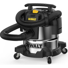 DeWALT 25L nerūsējošā tērauda putekļsūcējs mitrajam un sausajam darbam, rūpnieciskais putekļsūcējs ar pūtēja funkciju, 1050 W, DXV25S, pārnēsājamais sausais putekļsūcējs un mitrais putekļsūcējs veikala putekļsūcējs