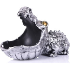 oliruim Aligators Statue Key Shell Funny Animal Statue Candy Bowl for Entryway Decorative Bowl Office Candy Bowl Large Mouth Sculpture Home Living Room