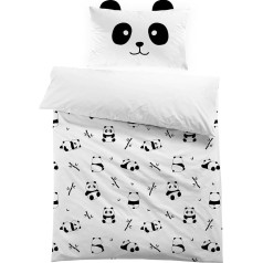 MUSOLEI Bērnu segas pārvalks Bērnu segas pārvalks Panda 90 cm vienvietīgai gultai Pusaudži 135 x 200 cm Poliesters 3D druka 1 gultas veļas komplekts 1 spilvendrāna 50 x 75 cm