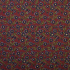 Kt KILOtela - digitāli apdrukāts auduma audums Half Panama kokvilnas apdare tāfeles spilvenu aizkari pārklāji galdauti 100cm garš x 280cm plats ziedu Granāts - 1 metrs