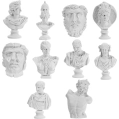 BESPORTBLE Pack of 10 Resin Sketch Figures Mini ģipša statuja Replika Afrodītes grieķu dieviete Bust Statue Mājas Biroja mākslas dekori