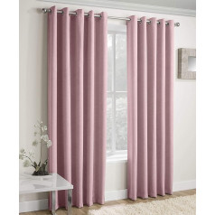 Enhanced Living - Vogue Blush/Pink Eyelet aizkars Dimout Thermal Curtain Blockout aizkars (platums - 46