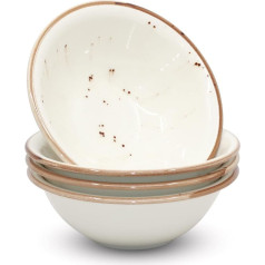 Bascuda Porcelāna trauku komplekts 4 porcelāna traukiem | Zupa | Graudaugi | Deserts | Rīsi | Salāti | Garnīrs | Uzkodas | Rieksti | Rieksti | 18 cm 7,08 collas (500 ml) (Pebble Style)