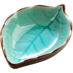 DOITOOL Lapas formas keramikas trauks, tējas maisiņu turētājs, porcelāns, uzkodas, mērču trauki, etiķis, garšvielas, salāti, suši, sojas mērce, mērcēšanas trauks, suši trauki (izlases modelis un krāsa)