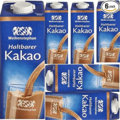 Weihenstephan izturīgs kakao dzēriens kakao šokolādes piens 1000 ml x 6 gab.