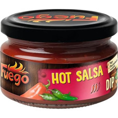 Fuego - karstā salsas mērce | Meksikas augļu mērce | Tortilla čipsu mērce | Vegāniskā, bez garšas pastiprinātāja | 200ml