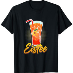 Peach Iced Tea Soft Drink Summer Drinking Sweet Tea T-krekls, melns, s