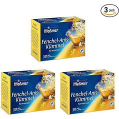 Meßmer Fenheļa anīsa ķimenes | 3 x Fenheļa anīsa ķimenes Value Pack | 150 tējas maisiņi | Fenheļa anīsa ķimenes | Bez lipekļa | Bez laktozes | Vegāniskas