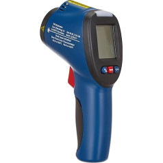TFA Dostmann Infrasarkanais termometrs ar rasas punkta noteikšanu un dubulto lāzeru, zils, L110 x W72 x H240 mm