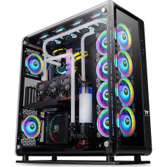 Thermaltake Core P8 TG E-ATX PC korpuss 3 x rūdīta 4 mm stikla sānu paneļa sienas stiprinājums melns