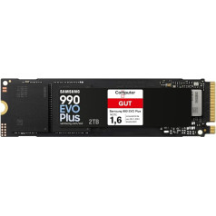 Samsung 990 EVO Plus NVMe M.2 SSD 2TB, PCIe 4.0 x4 / PCIe 5.0 x2, NVMe 2.0 (2280), 7250MB/s nolasīšana, 6300MB/s ierakstīšana, iekšējais SSD spēļu un grafikas rediģēšanas vajadzībām, MZ-V9S2T0BW