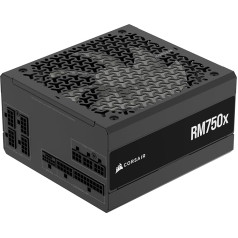 Corsair RM750x pilnībā modulārs zema trokšņa līmeņa ATX barošanas bloks - ATX 3.1 saderīgs - PCIe 5.1 atbalsts - Cybenetics Gold efektivitāte - 12V 2x6 savienotājs - melns