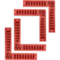 sourcing map 4 Stück Positionierungsquadrate rechtwinklige Klemmen 200 x 200 mm 90 Grad Eckklemme für Holzbearbeitung, rot