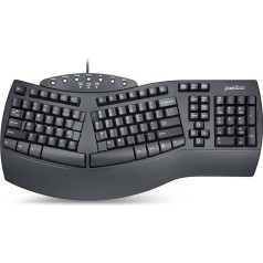 Perixx PERIBOARD 512 Ergonomiskā tastatūra USB QWERTY ASV angļu izkārtojums melna