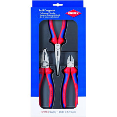 Knipex Tools 00 20 11 kombinēto garu adatu knaiblīšu un diagonālo griezēju montāžas instrumentu komplekts (3 gab.)