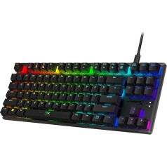 HyperX HX HX-KB7RDX-US Alloy Origins Core, RGB mehāniskā spēļu tastatūra, bez taustiņiem, sarkani slēdži (ASV izkārtojums), melna