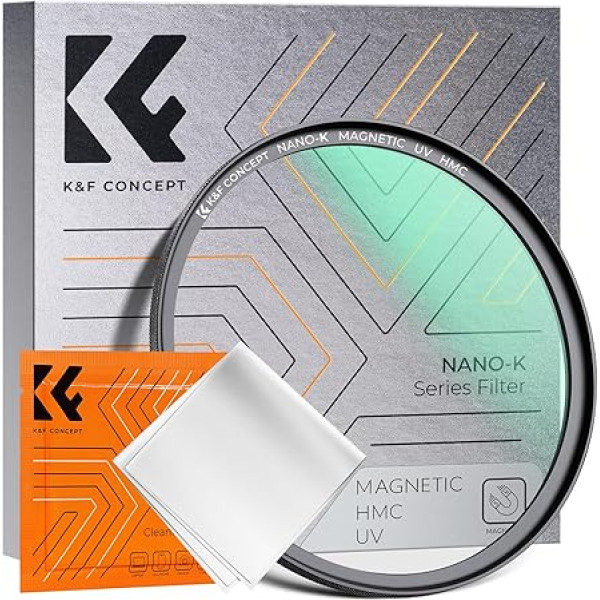 K&F Concept K sērijas 58 mm apaļais UV filtrs Plāns aizsargfiltrs skaidrākiem attēliem, aizsargā pret putekļiem, netīrumiem un skrāpējumiem (magnētiskais)