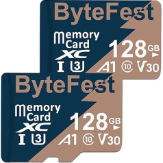 ByteFest 2 Pack 128GB MicroSD karte, UHS-I U3 C10 V30 A1 microSDXC