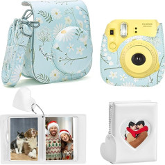 VCRANONR Instant Camera Bag, mini somiņa ar regulējamu plecu siksnu, 32 kabatas fotoalbums, kameras somiņa, mini 9/11/12 futrālis, somiņa fotogrāmatai, fotokameras piederumu aizsargvāciņš, ceļojumu somiņa, zaļa krāsa