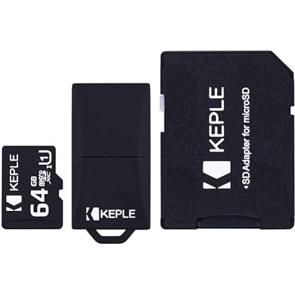 Keple 64 GB Micro SD 10. klases atmiņas karte, kas saderīga ar Panasonic Lumix DMC-SZ10, DMC-SZ3, DMC-SZ8, DMC-S2, DMC-SZ1, DMC-SZ7, DMC-SZ5 SLR kamerām