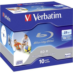 Verbatim BD-R SL 25 GB 6 x Printable 10pk - BD-RE Virgin (6 x, Jewelcase)